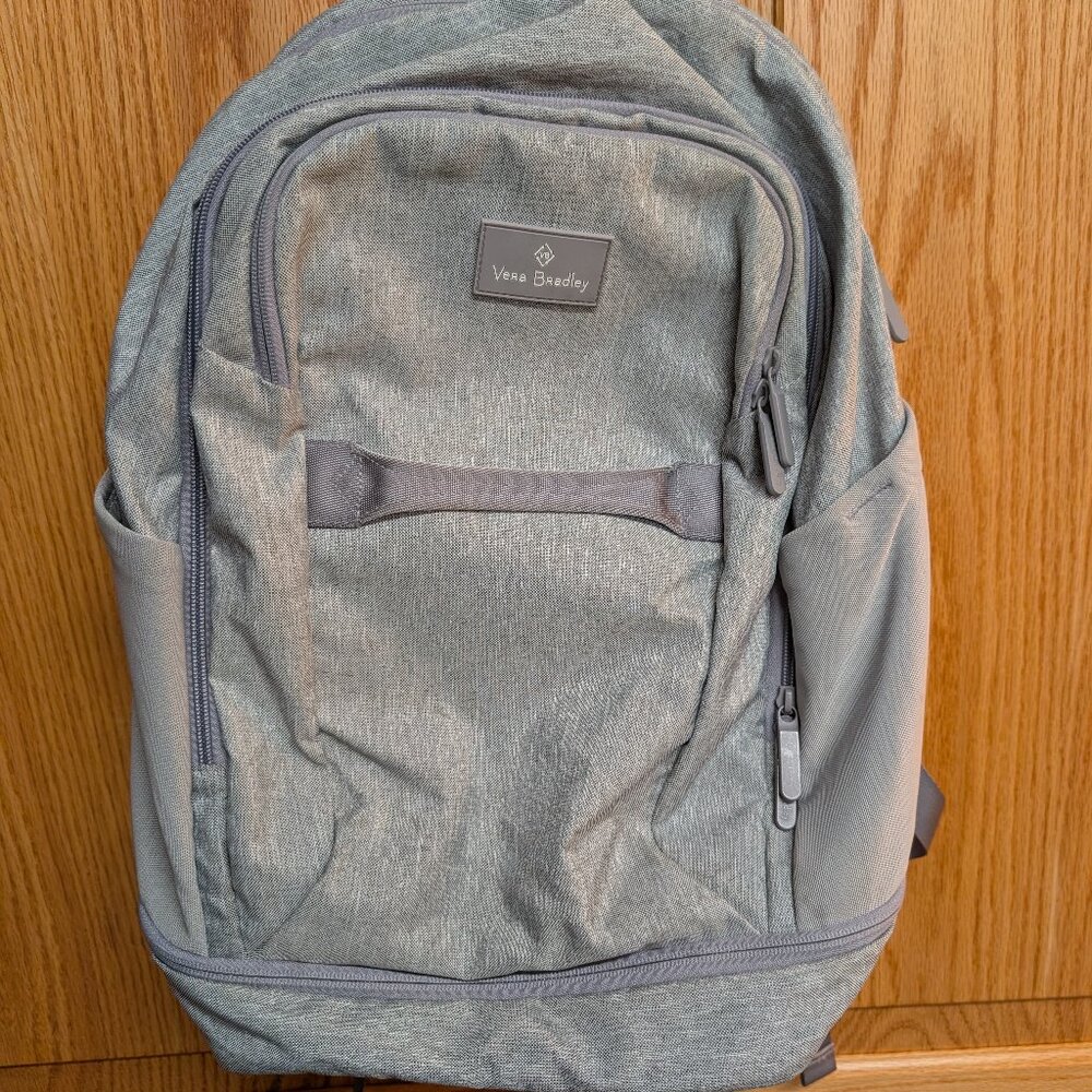 Vera Bradley Gray Microfiber Lighten Up Backpack